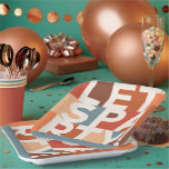 Moderne minimale gelassen Party fett grafisch Pappteller<br><div class="desc">Moderne minimale lasse Party fett grafisches Party Dekor Papier Platte. Gender neutral erdig einfache grafische Farbgebung.</div>