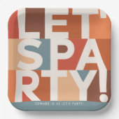 Moderne minimale gelassen Party fett grafisch Pappteller (Vorderseite)