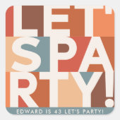 Moderne minimale gelassen Party fett grafisch Quadratischer Aufkleber (Vorderseite)