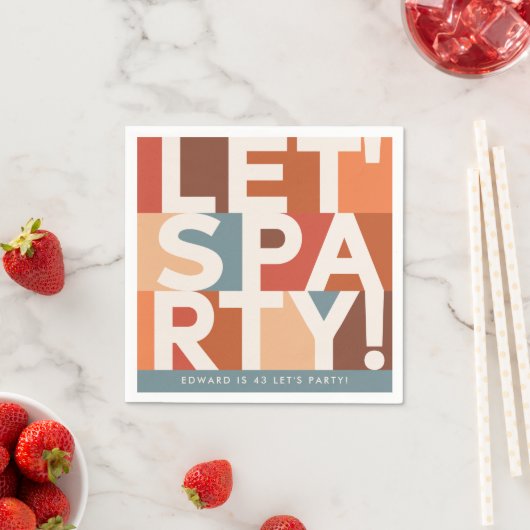 Moderne minimale gelassen Party fett grafisch Serviette (Beispiel)