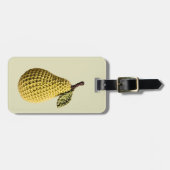 Moderne minimale gelbe Crochet-Birne-Marke Gepäckanhänger (Vorderseite horizontal)