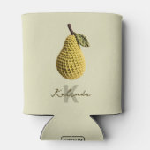 Moderne minimale gelbe Crochet Pear Monogram Name Dosenkühler (Rückseite)