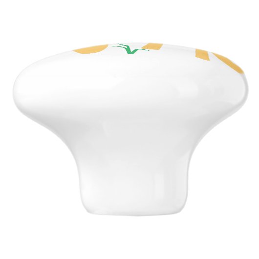 Moderne minimale Gelbgiraffe Keramik Pull Knob Keramikknauf (Seitenansicht)