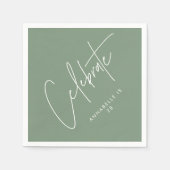 Moderne, minimale geometrische Weise schlanke Grün Serviette (Vorderseite)