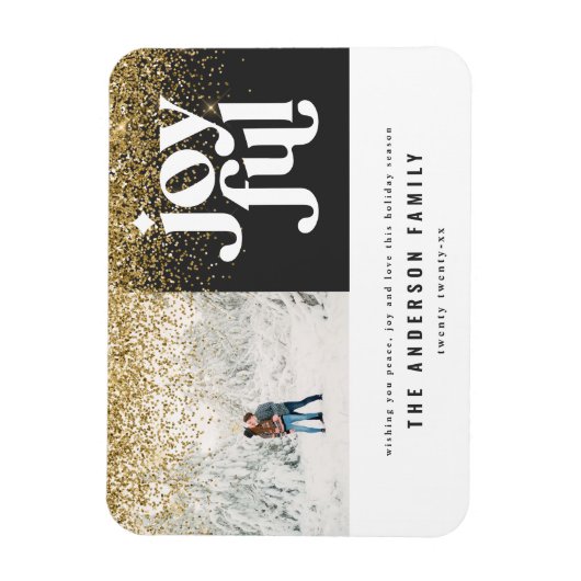 moderne minimale Grafik fröhlich Schwarz und Gold Magnet (Vertikal)