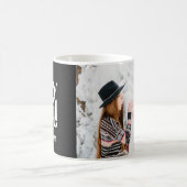 moderne minimale Grafik fröhlich Schwarz-Weiß Kaffeetasse (Mittel)