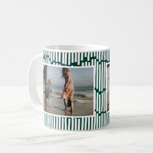 Moderne minimale Grafik mit 2 Foto grüner Kaffeema Kaffeetasse (Vorderseite Links)