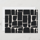 Moderne minimale Grafik schwarz-weiß einzigartig Einladung (Rückseite)
