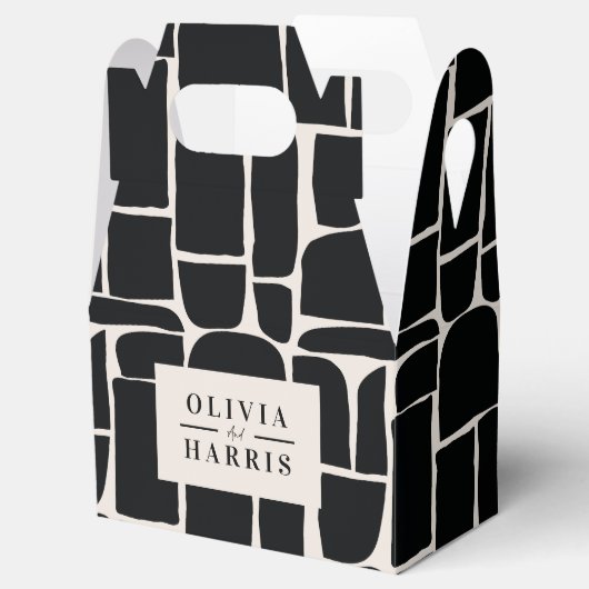 Moderne minimale Grafik schwarz-weiß einzigartig Geschenkschachtel (Geöffnet)