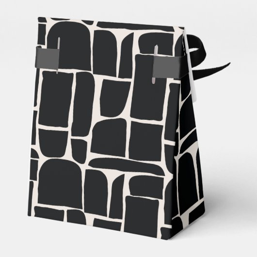 Moderne minimale Grafik schwarz-weiß einzigartig Geschenkschachtel (Rückseite)