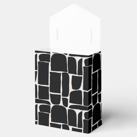 Moderne minimale Grafik schwarz-weiß einzigartig Geschenkschachtel (Geöffnet)
