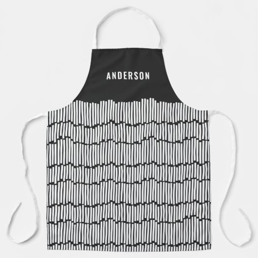 Moderne minimale Grafik schwarz-weiß elegant Schürze (Vorderseite)