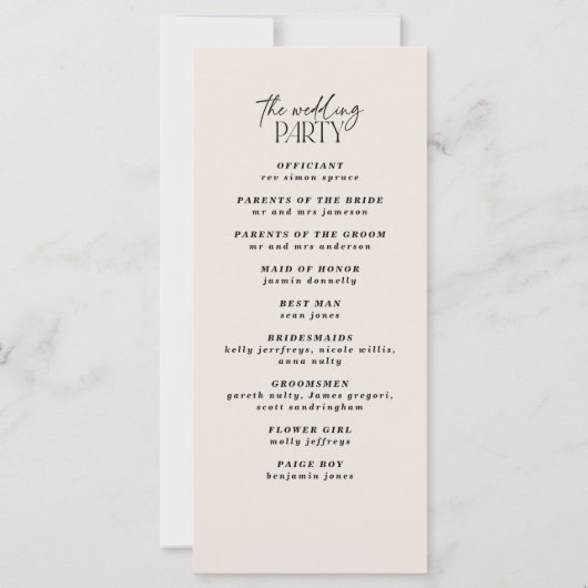 Moderne minimale Grafik Schwarz-Weiß-Hochzeit (Rückseite)