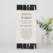 Moderne minimale Grafik Schwarz-Weiß-Hochzeit (Stehend Vorderseite)