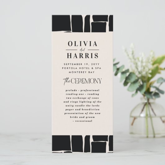 Moderne minimale Grafik Schwarz-Weiß-Hochzeit (Stehend Vorderseite)