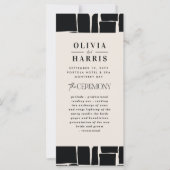 Moderne minimale Grafik Schwarz-Weiß-Hochzeit (Vorderseite)