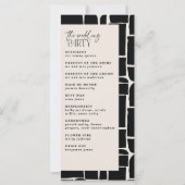 Moderne minimale Grafik Schwarz-Weiß-Hochzeit (Rückseite)