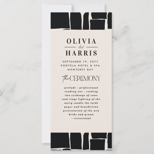 Moderne minimale Grafik Schwarz-Weiß-Hochzeit (Vorderseite)