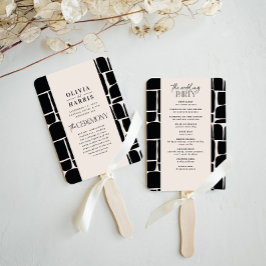 Moderne minimale Grafik Schwarz-Weiß-Hochzeit Fächer