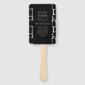Moderne minimale Grafik Schwarz-Weiß-Hochzeit Fächer (Vorderseite)