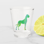 Moderne minimale Great Dane Silhouette Schnapsglas (Vorderseite)