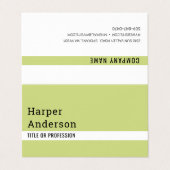 Moderne minimale Green Business Cards Visitenkarten (Außenseite Aufgefaltet)