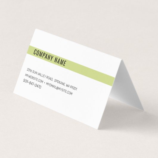 Moderne minimale Green Business Cards Visitenkarten (Rückseite)