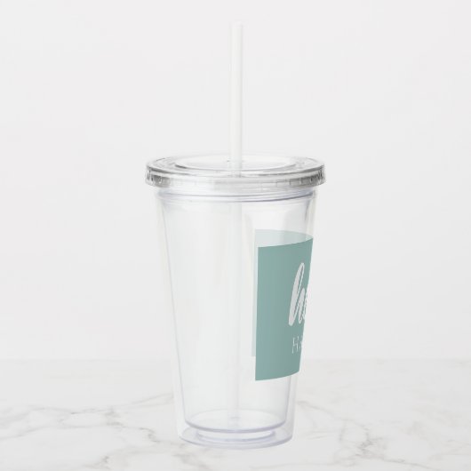 Moderne minimale Grün und Weiß Hallo und Sie nenne Acryltrinkbecher (Rechts)