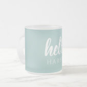 Moderne minimale Grün und Weiß Hallo und Sie nenne Mattglastasse (Vorderseite Links)