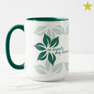Moderne minimale grüne Blumen Selbstliebe-Satz Tasse