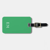 Moderne minimale grüne Mit Monogramm Initialen Gepäckanhänger (Vorderseite horizontal)