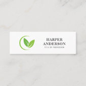 Moderne minimale grüne Öko Beruflich Mini Visitenkarte (Vorderseite)