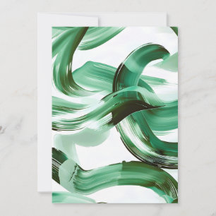 Moderne Minimale Grüne Pinselstriche Abstract Feiertagskarte