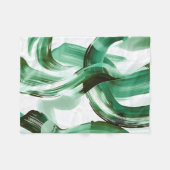 Moderne Minimale Grüne Pinselstriche Abstract Fleecedecke (Vorderseite (Horizontal))