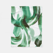 Moderne Minimale Grüne Pinselstriche Abstract Fleecedecke (Vorderseite)