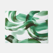Moderne Minimale Grüne Pinselstriche Abstract Fußmatte (Vorderseite)