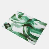 Moderne Minimale Grüne Pinselstriche Abstract Fußmatte (Schrägansicht)
