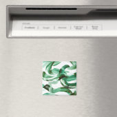 Moderne Minimale Grüne Pinselstriche Abstract Magnet (In Situ (Geschirrspüler))