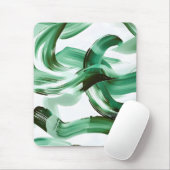 Moderne minimale grüne Pinselstriche Abstract Mousepad (Mit Mouse)
