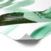 Moderne Minimale Grüne Pinselstriche Abstract Poster (Ecke)
