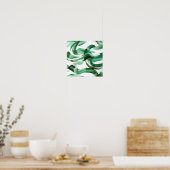 Moderne Minimale Grüne Pinselstriche Abstract Poster (Küche)
