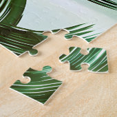 Moderne Minimale Grüne Pinselstriche Abstract Puzzle (Seite)