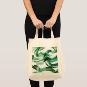 Moderne Minimale Grüne Pinselstriche Abstract Tragetasche (Vorderseite (Produkt))