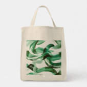 Moderne Minimale Grüne Pinselstriche Abstract Tragetasche (Rückseite)