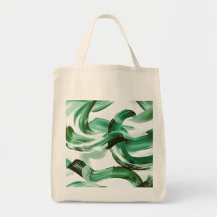 Moderne Minimale Grüne Pinselstriche Abstract Tragetasche