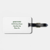 Moderne minimale grüne Pinselstriche abstrakt Gepäckanhänger (Rückseite horizontal)