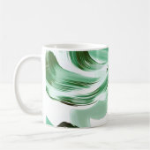 Moderne minimale grüne Pinselstriche abstrakt Kaffeetasse (Links)