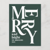 Moderne minimale grüne Weihnachten froh (Vorderseite)