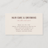 Moderne minimale Haardarstellung Linie Visitenkarte (Rückseite)