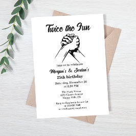 Moderne minimale Hände Grau Joint Geburtstag Einladung